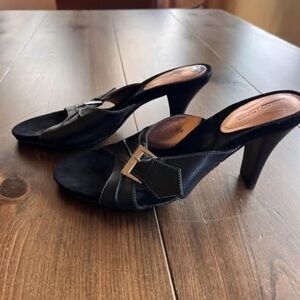 Donald Pilner Elegant Black Heeled Sandals